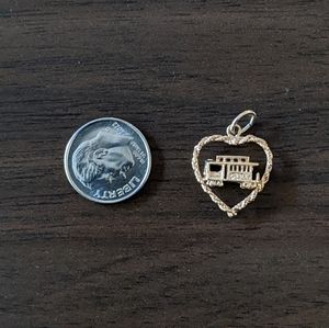 14k cable car charm